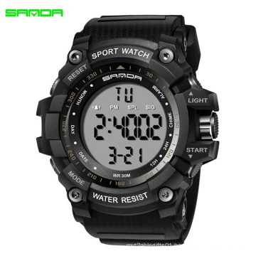 SANDA 359 Functional led wrist watches for boy automatic luminous water resistant sport men digital watch